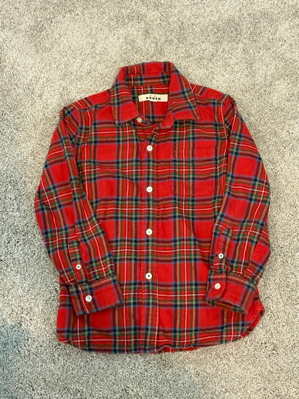 Mini Boden Plaid Flannel Shirt 7-8